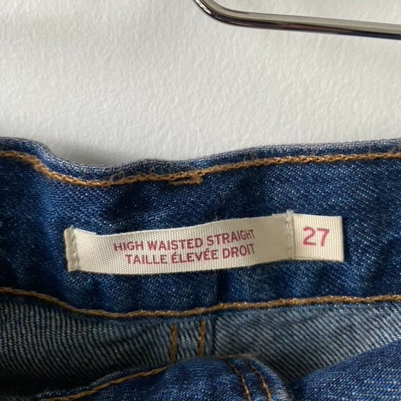 Levi's Medium Wash Hight Rise Wide Straight Leg Denim - Picture 5 of 6